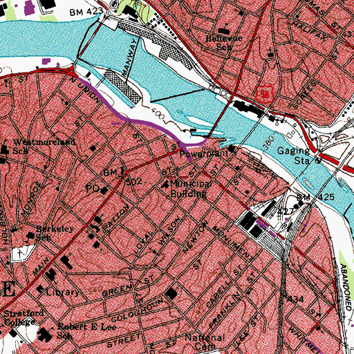 Topographic Map of Danville City Sheriff's Office, VA