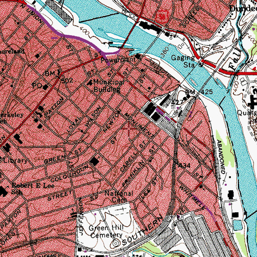 Topographic Map of Danville Juvenile Detention Center, VA