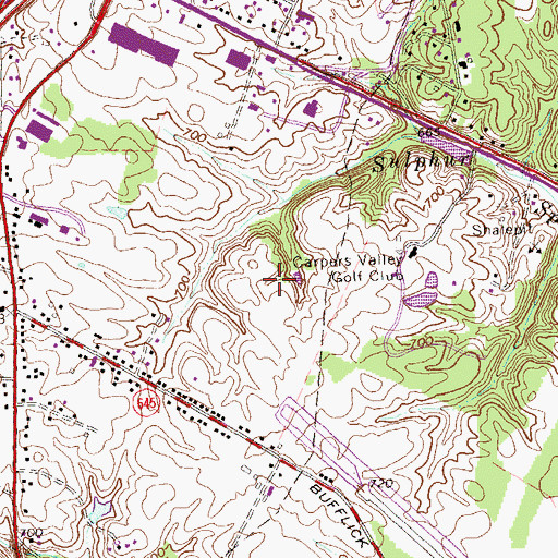 Topographic Map of Frederick County Sheriff's Office, VA
