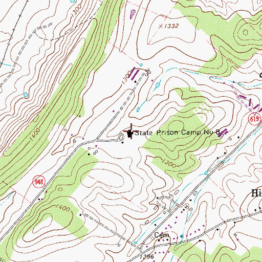 Topographic Map of Harrisonburg Men's Diversion Center, VA