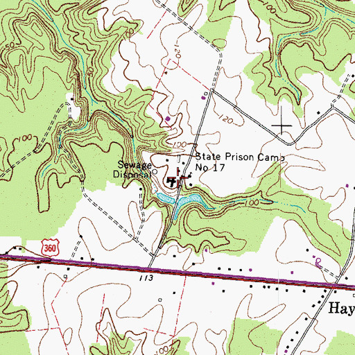 Topographic Map of Haynesville Correctional Center Unit 17, VA