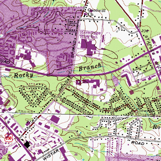 Topographic Map of Henrico County Regional Jail West, VA