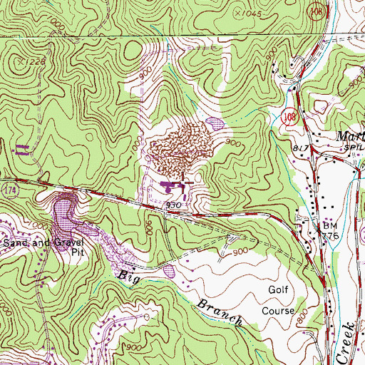 Topographic Map of Henry County Jail, VA