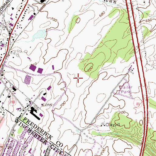 Topographic Map of Northwestern Regional Adult Detention Center, VA