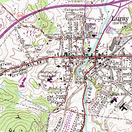 Topographic Map of Page County Sheriff's Office, VA
