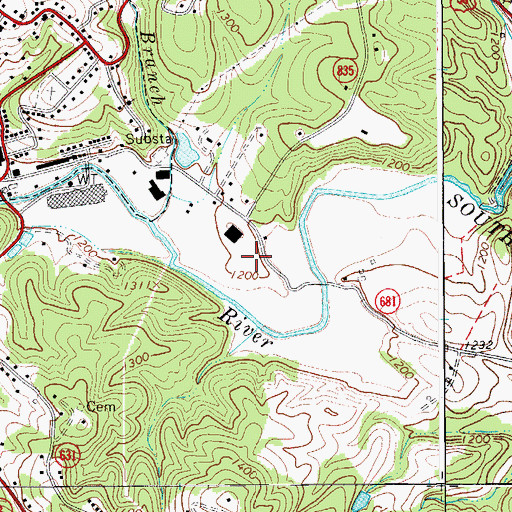 Topographic Map of Patrick County Jail, VA