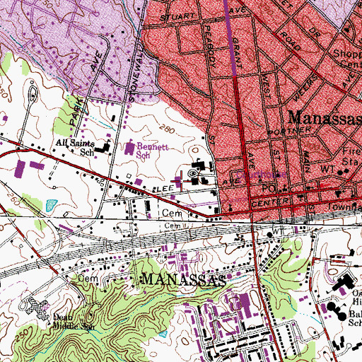 Topographic Map of Prince William - Manassas Regional Adult Detention Center, VA
