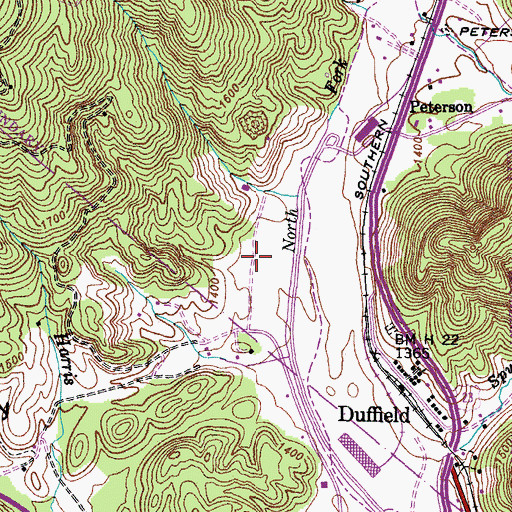 Topographic Map of Southwest Virginia Regional Jail Authority - Duffield Facility, VA
