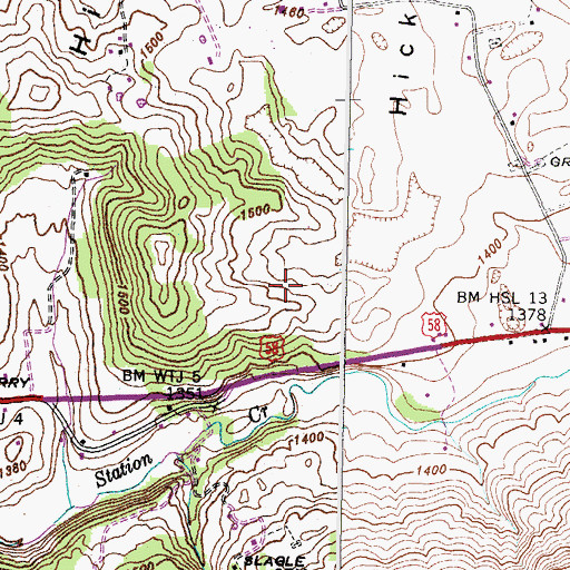 Topographic Map of United States Penitentiary Lee, VA
