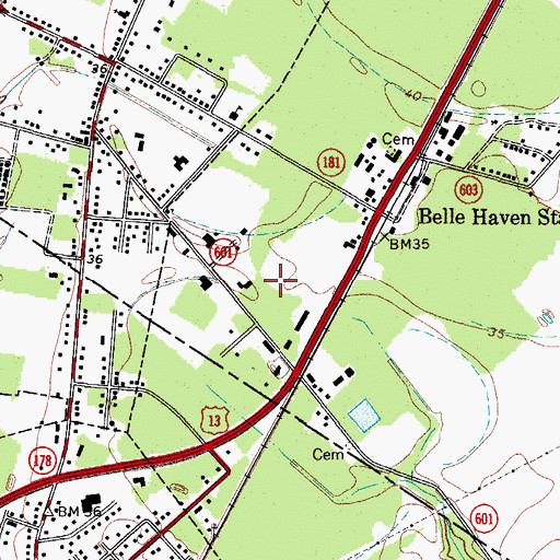 Topographic Map of Virginia Marine Police - Eastern Shore Office, VA