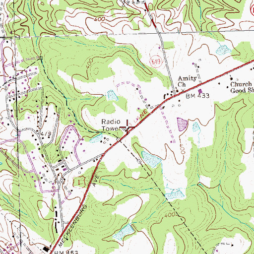 Topographic Map of Virginia State Police Division 3 Area 22 Office, VA