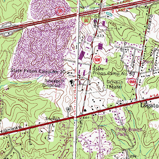 Topographic Map of Virginia State Police Division 7 Headquarters, VA