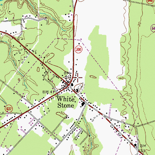 Topographic Map of White Stone Police Department, VA