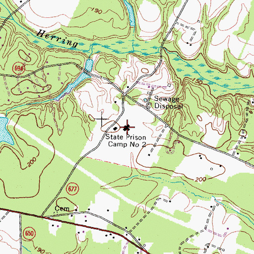 Topographic Map of Caroline Correctional Unit 2, VA