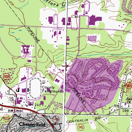 Topographic Map of Chesterfield Juvenile Detention Center, VA