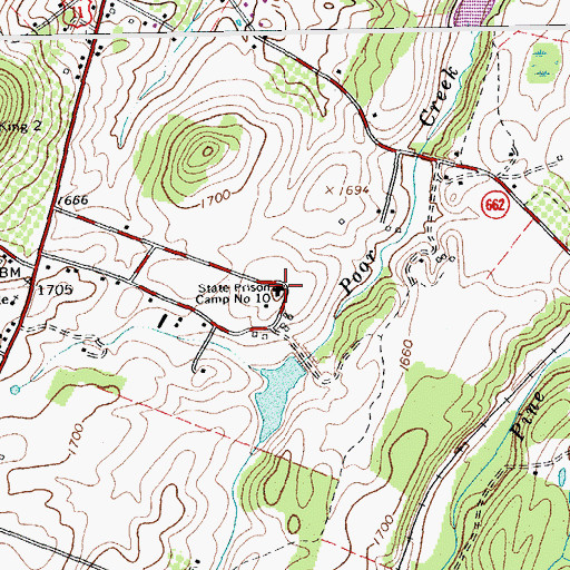 Topographic Map of Cold Springs Correctional Unit 10, VA