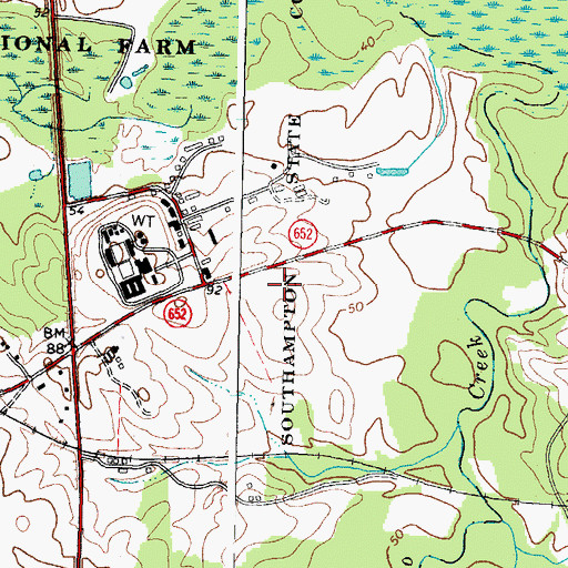 Topographic Map of Deerfield Men's Work Center, VA