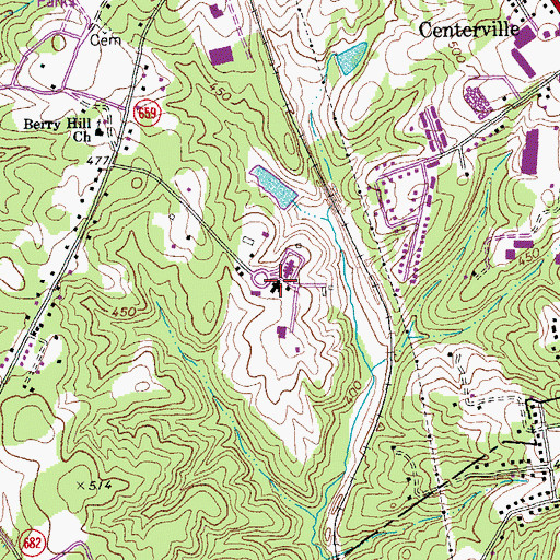 Topographic Map of Halifax Correctional Unit 23, VA
