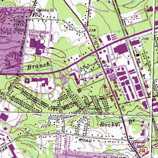 Topographic Map of Henrico Juvenile Detention Center, VA