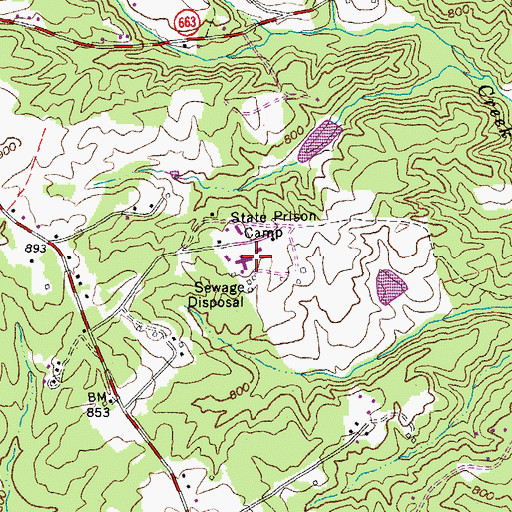 Topographic Map of Rustburg Correctional Center Unit #9, VA