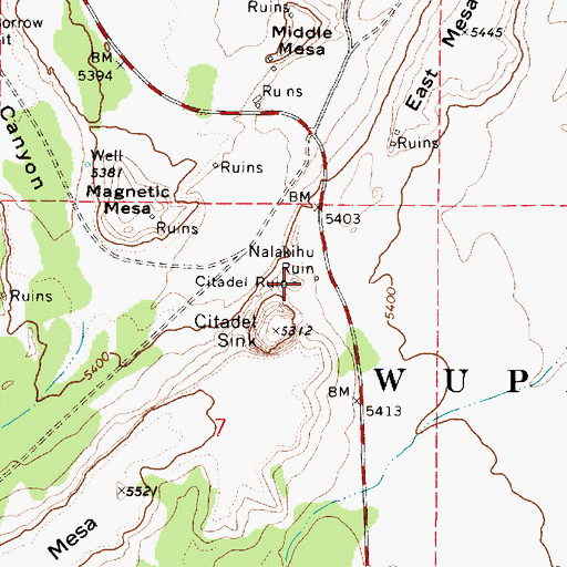 Topographic Map of Citadel Pueblo (historical), AZ