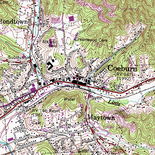 Topographic Map of Coeburn Post Office, VA