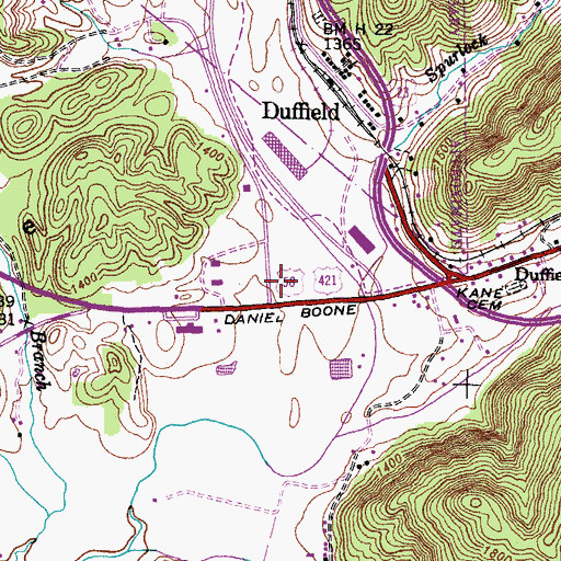Topographic Map of Duffield Post Office, VA