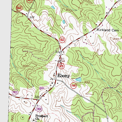 Topographic Map of Ebony Post Office, VA