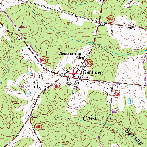 Topographic Map of Gasburg Post Office, VA