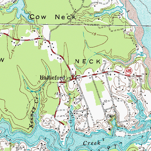 Topographic Map of Hallieford Post Office, VA