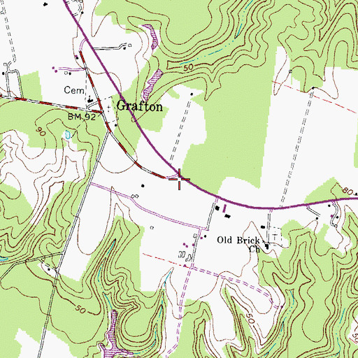 Topographic Map of Hartfield Post Office, VA