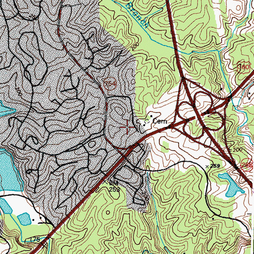 Topographic Map of Brandermill Post Office, VA