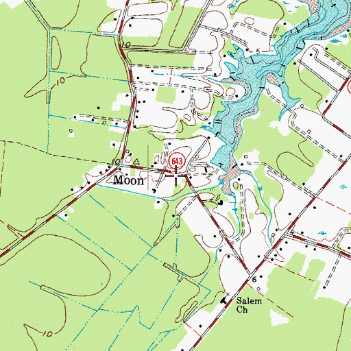 Topographic Map of Moon Post Office, VA