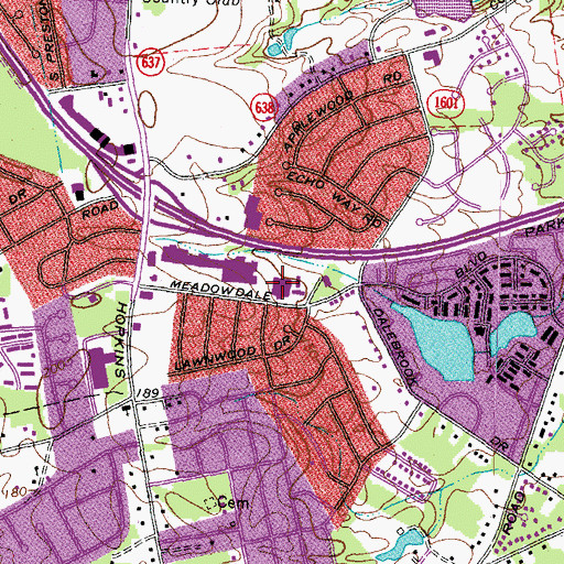 Topographic Map of Ampthill Post Office, VA