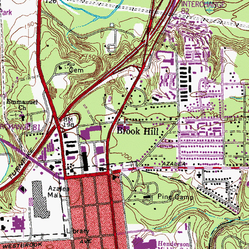 Topographic Map of Bellevue Post Office, VA