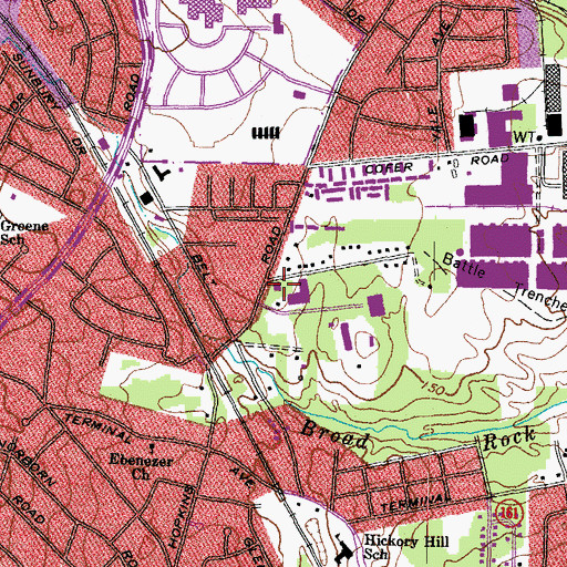 Topographic Map of Southside Post Office, VA