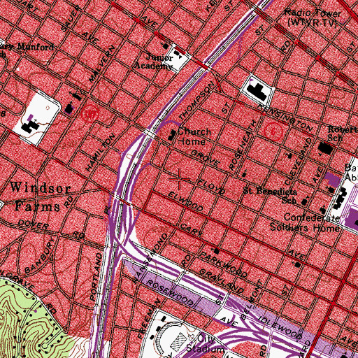 Topographic Map of Stewart Post Office, VA