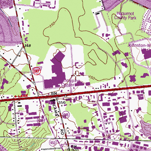 Topographic Map of Towne Center Post Office, VA
