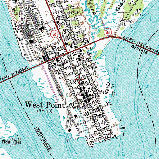 Topographic Map of West Point Post Office, VA