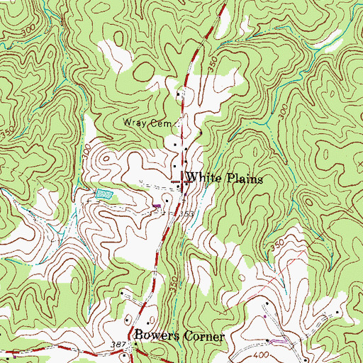 Topographic Map of White Plains Post Office, VA