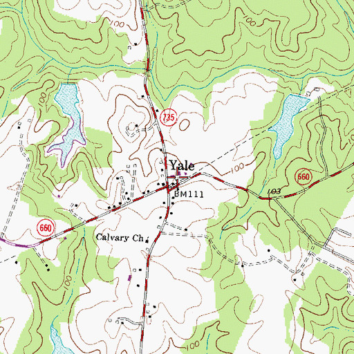 Topographic Map of Yale Post Office, VA