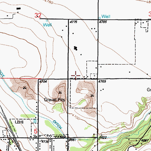 Topographic Map of Lehi Fire Department Fire Station 82, UT