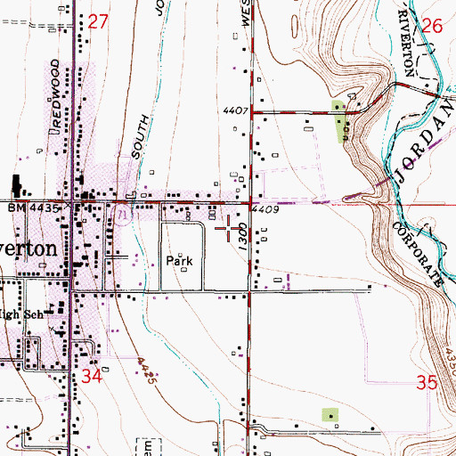 Topographic Map of Unified Fire Authority Fire Station 124, UT
