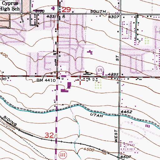 Topographic Map of Unified Fire Authority Magna Fire Station 111, UT