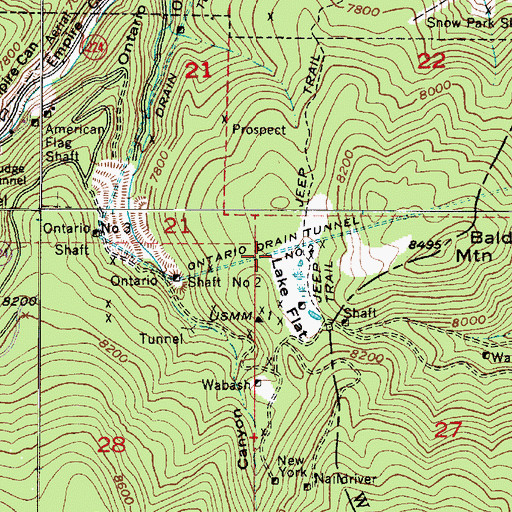 Topographic Map of Park City Fire District Station 34, UT