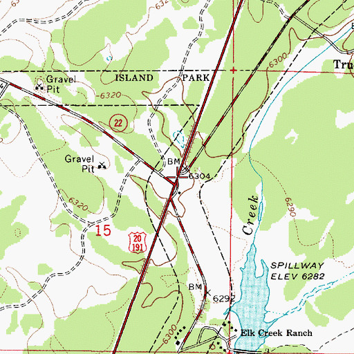 Topographic Map of Island Park Post Office, ID