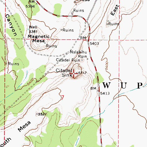 Topographic Map of Citadel Sink, AZ