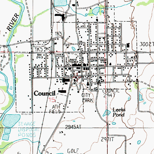 Topographic Map of Council Post Office, ID