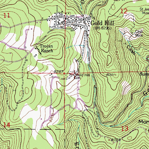 Topographic Map of Gold Hill Cemetery Annex, CO