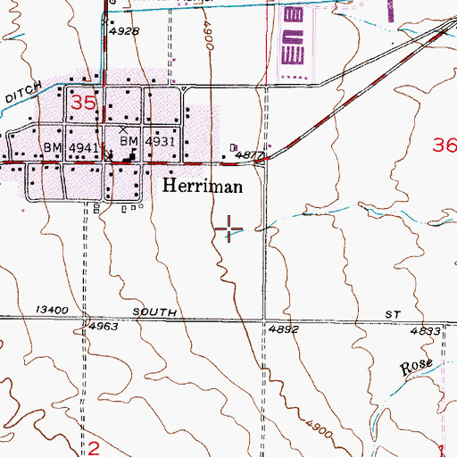Topographic Map of Unified Police Department of Greater Salt Lake - Herriman City, UT